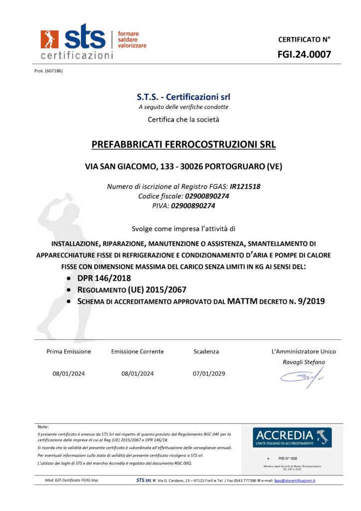 Certificato S.T.S.